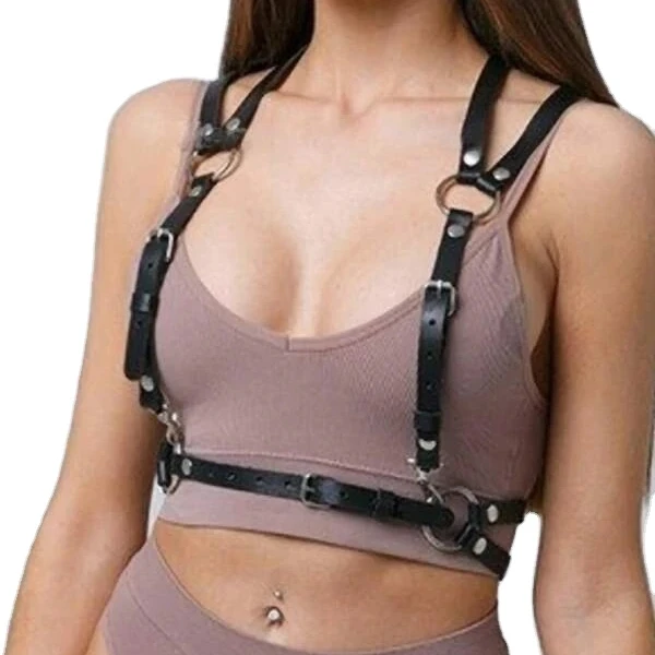 New  Punk Women Waist Belts PU Leather Fashion Body Chain Belt Rave Halloween Accessories Belt Adjustable Goth