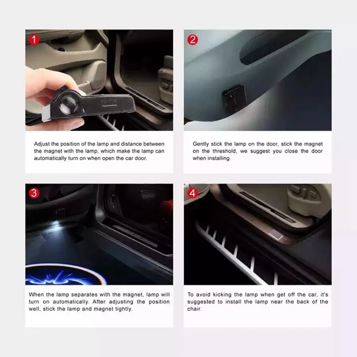 Factory Prices Wireless Car Logo Welcome Light Led Car Door Light 12v Car Lamp