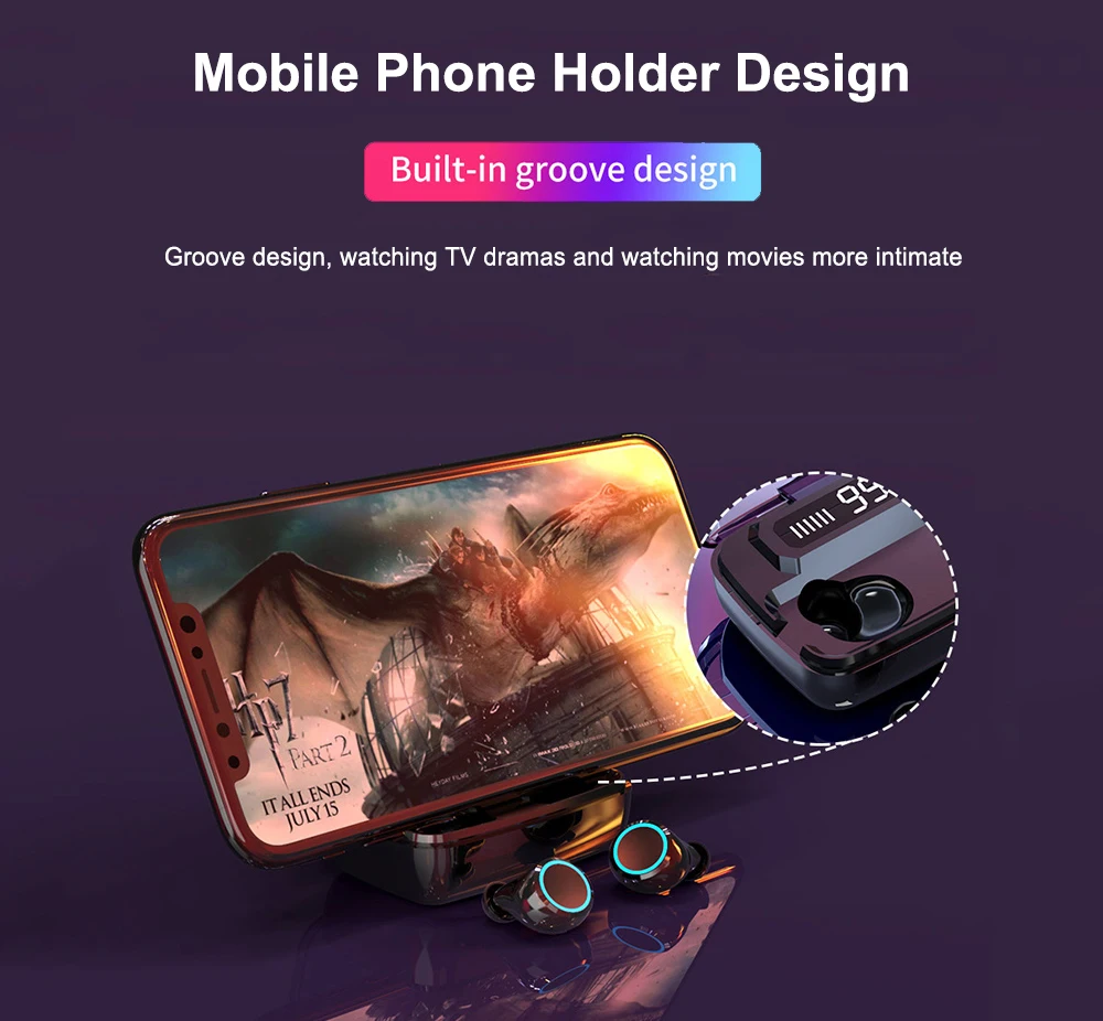 
free shipping 2021 New Sample OK IPX7 2000mah Wireless Earbuds Headphone Gaming Headset TWS Wireless Earphones For 