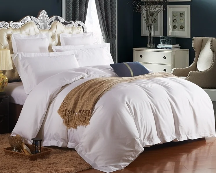 Premium quality antibacterial hot selling retail hotel Bedding Set With Embroidery Curtain 5 Star Hotel Curtain