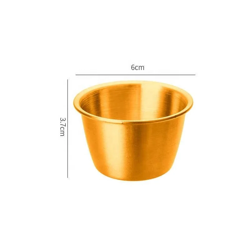 Stainless Steel Mini Dipping Sauce Cups Kitchen Seasoning Dish Tomato Salad Dressing Container Appetizer Tray for EHL6775