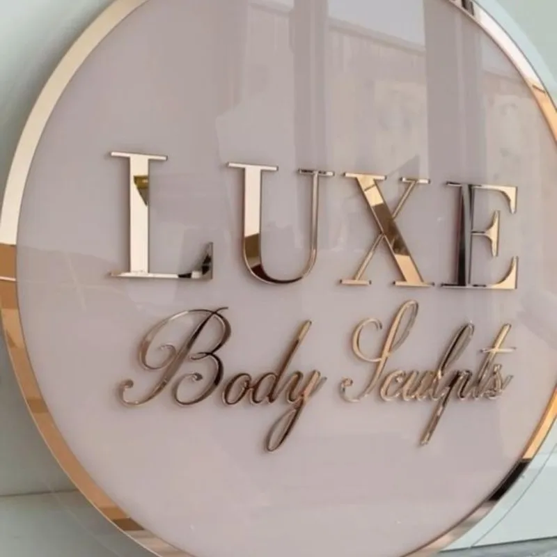 Custom made circle Acrylic salon sign Explosive Models Custom 3d backlit sign Neon round sign Custom round Shop Signage