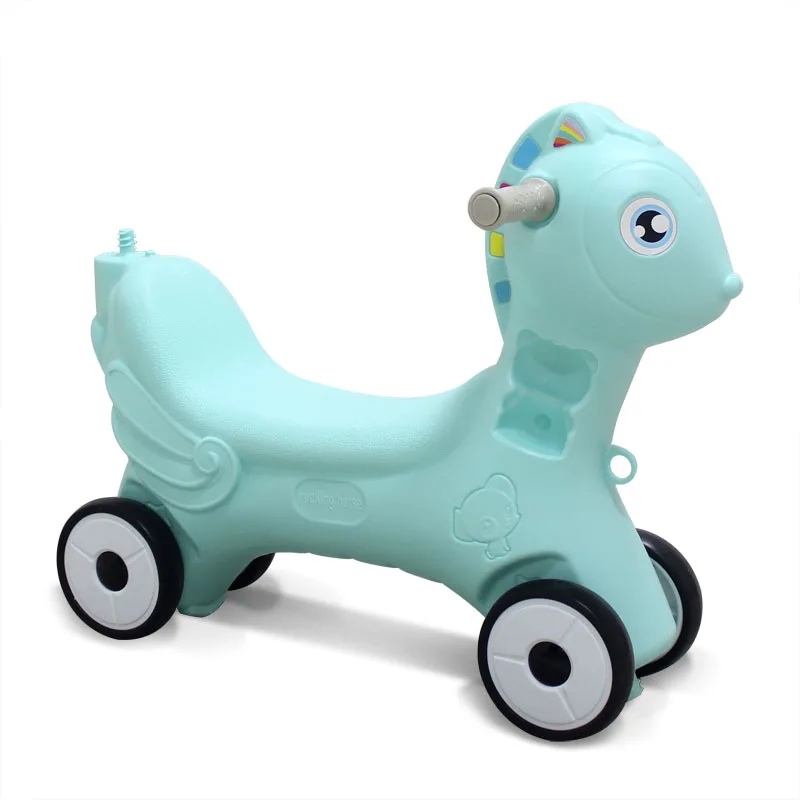Kindergarten Cartoon Baby Indoor Plastic Toy Multifunctional Slide 3 In 1 Rocking Horse