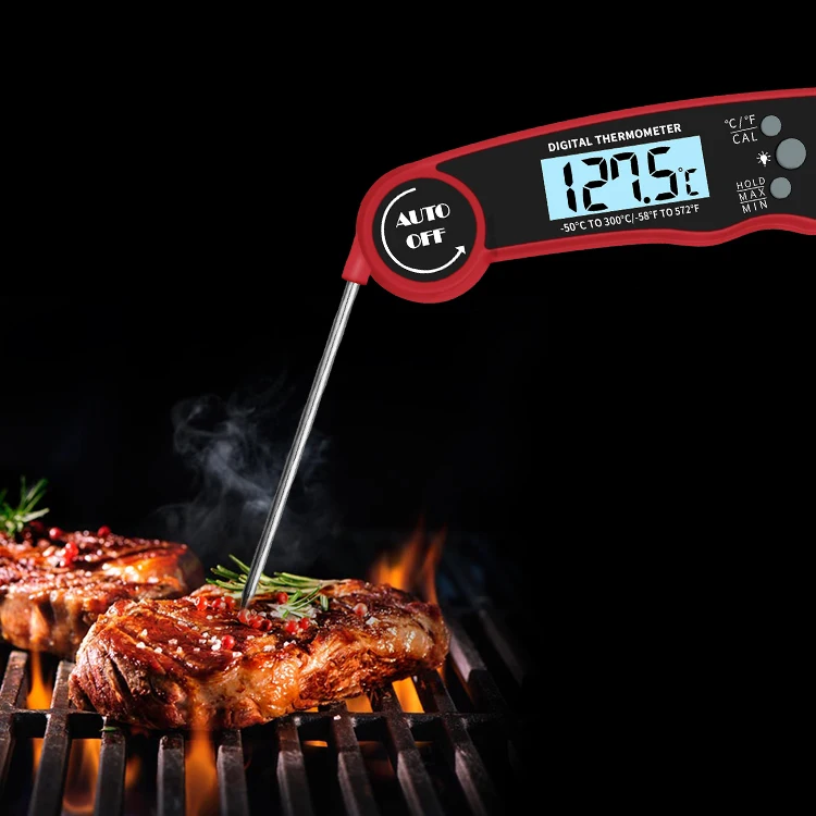 Digital Instant Fast Read Waterproof Meat bbq Thermometer Kitchen Thermometer with Foldable Probe  Bottle Opener