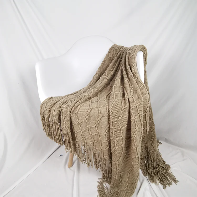  Складное европейское и Amarican stayle полиэфирное/хлопковое необычное алмазное одеяло для дивана вязаное