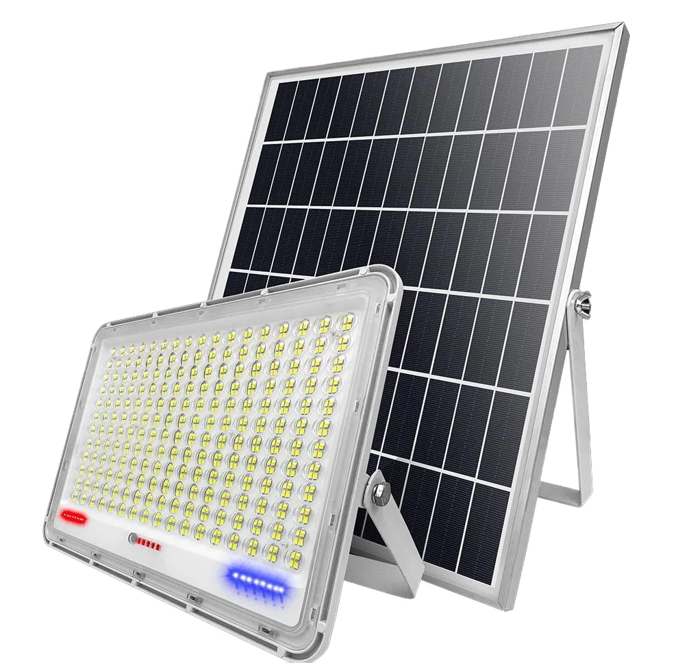 NY 300W Outdoor Solar Flood Light White Apple Transparent Solar Lamp Waterproof with Lightning Protection Aluminum Body