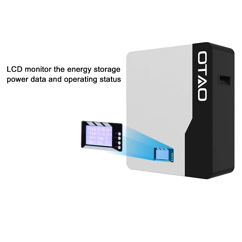 Wall Mounted Lifepo4 Battery Pack Baterias De Litio 24V 51.2V 100AH 200AH Powerwall Energy Storage Power Battery Powerstation