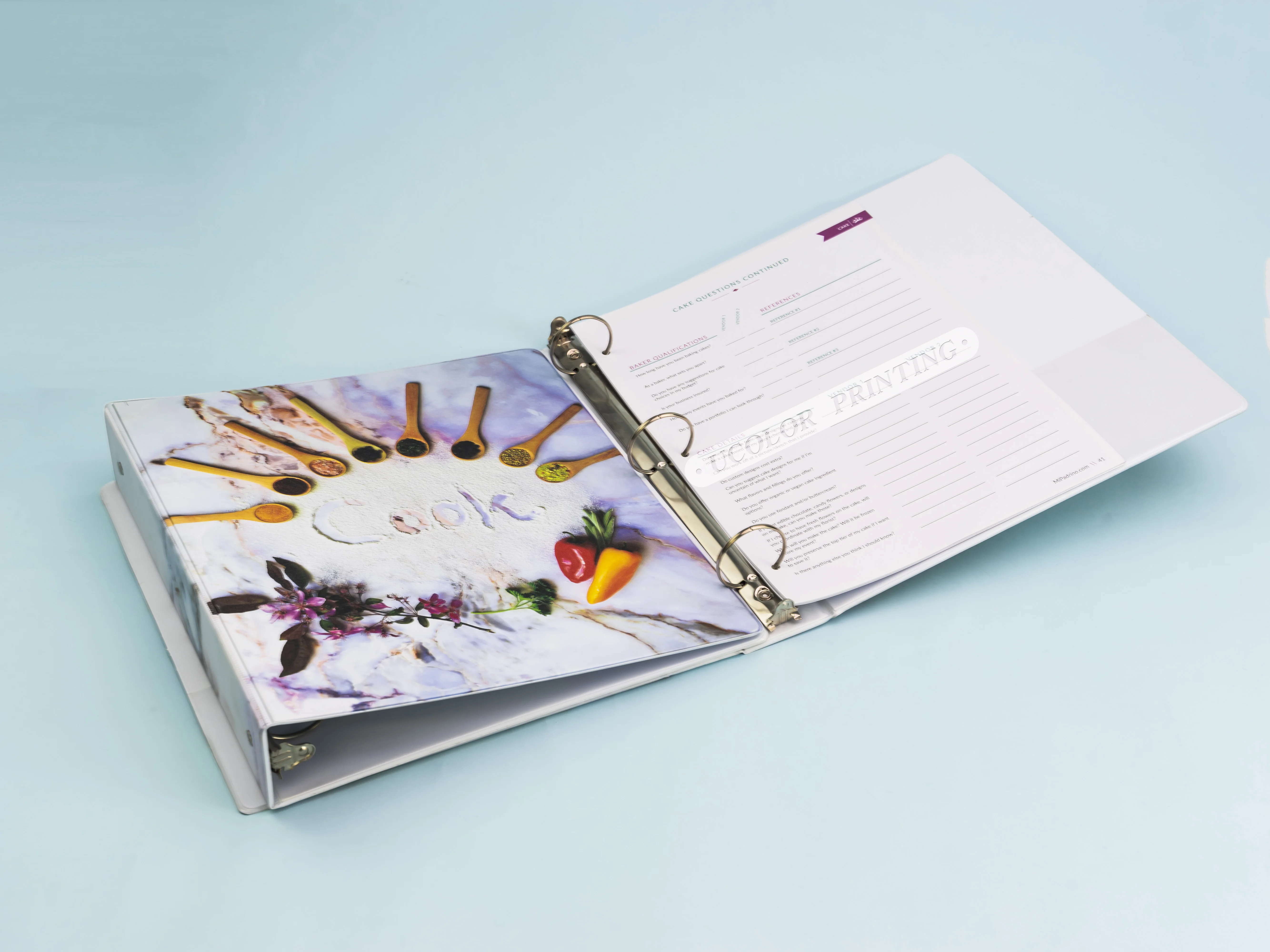 Customized 3 O-ring binder A4 printing photo plastic pocket  folder