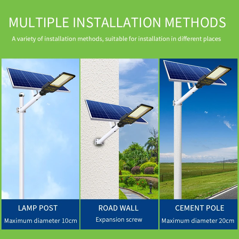 Lightsincere Высокий люмен Солнечный светодиодный уличный фонарь с раздельные панели 50 80 100 120 150 200 300 Вт наружных уличных фонарей работающих на солнечных батареях