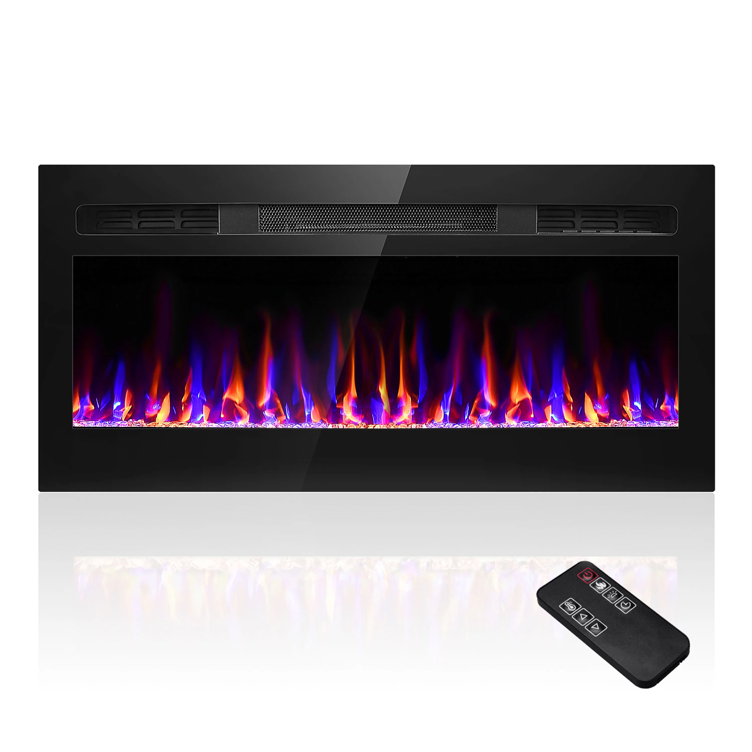36inch Electric Fireplace Heater with Timer Insert Wall Mounted Adjustable 12 Flame Remote Control 750/1500W Heater Dropship