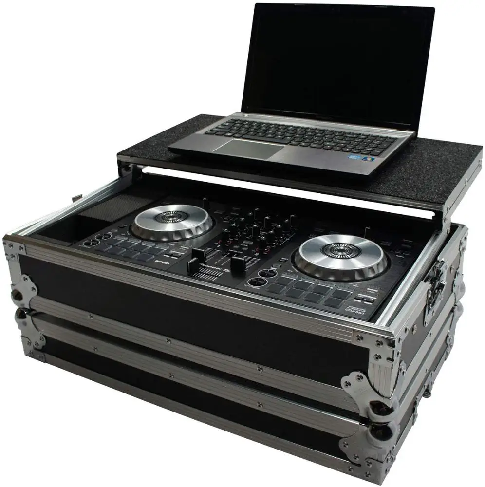 Aluminum Rack Case Plywood Flight Glide Case with Laptop Stand Road DJ Case