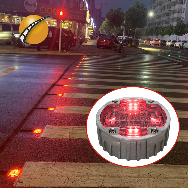 IP68 waterproof smart crosswalk intelligent solar in-roadway warning light