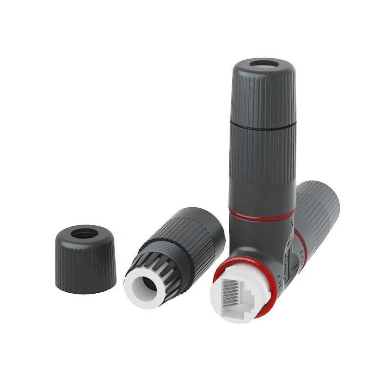 RJ45 Data Circular Connector 1 In 2 Out 3 Way Electrical Waterproof Cable Connector T Connector