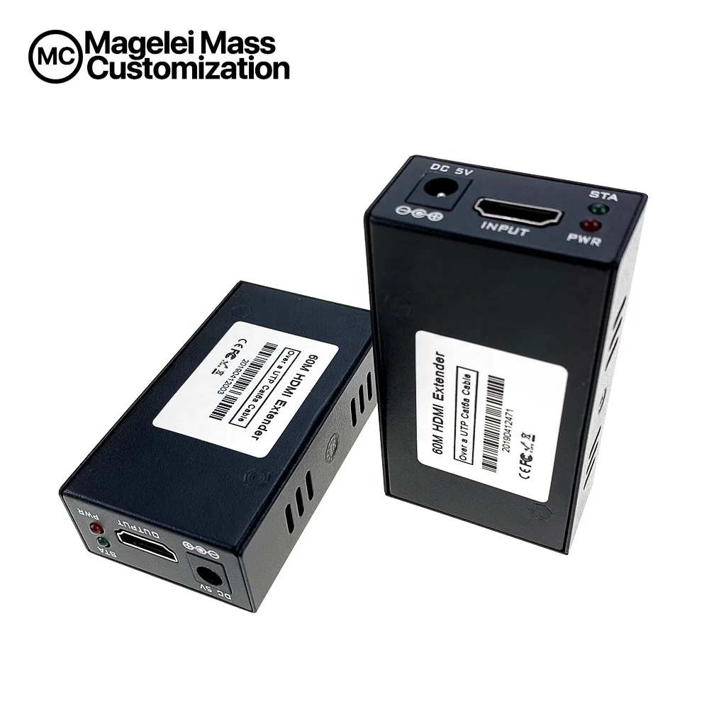 Promotion New OEM HDMI Extender 60m 1080P RJ45 Single Cat5e/6e Ethernet Cable for Other Home Audio Devices Signal Amplifier