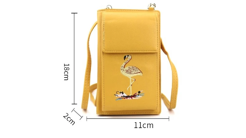 
PB012 Hot sale fashion printing pu leather ladies small crossbody cell phone wallet card holder 