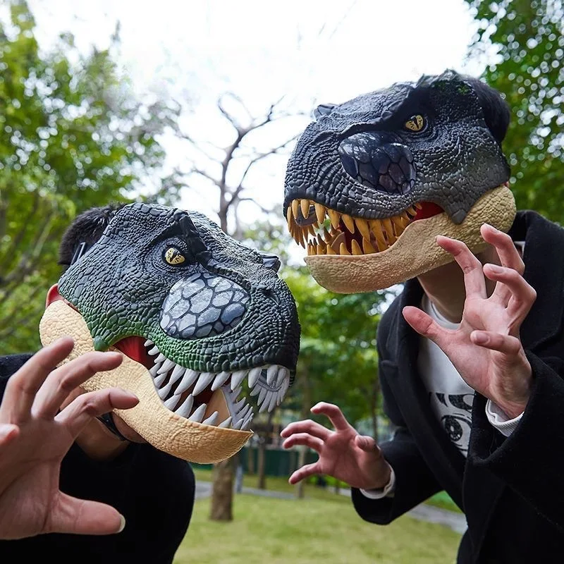 Factory New Full Face Realistic Scary Dinosaur Head Mask Masquerade Cosplay Animal Facial Party Mask for Funny Masks Category