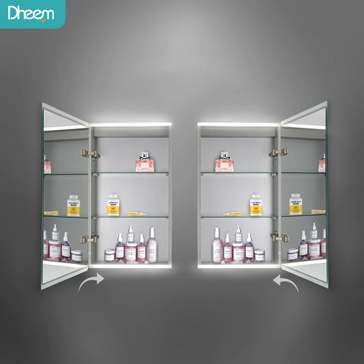High End Custom Storage Bathroom Mirror Cabinet Easy To Operate Single Door Mirrored Bathroom Medicine Cabinet