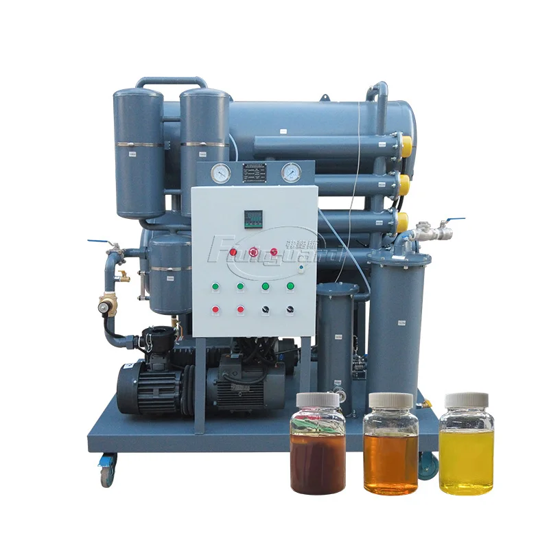Multi functional removing water vacuum turbine oil purification machine