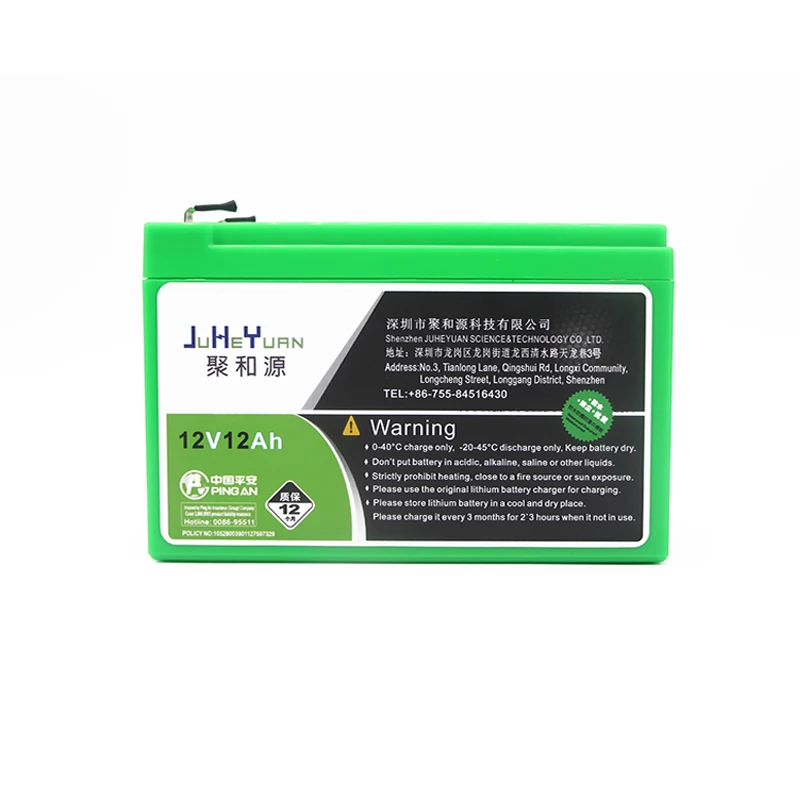 JHY1212T VRLA 12V 12Ah многократного цикла глубокого заряда-разряда LiFePO4 перезаряжаемый литий-полимерный аккамулятор с умным BMS для переносной энергии