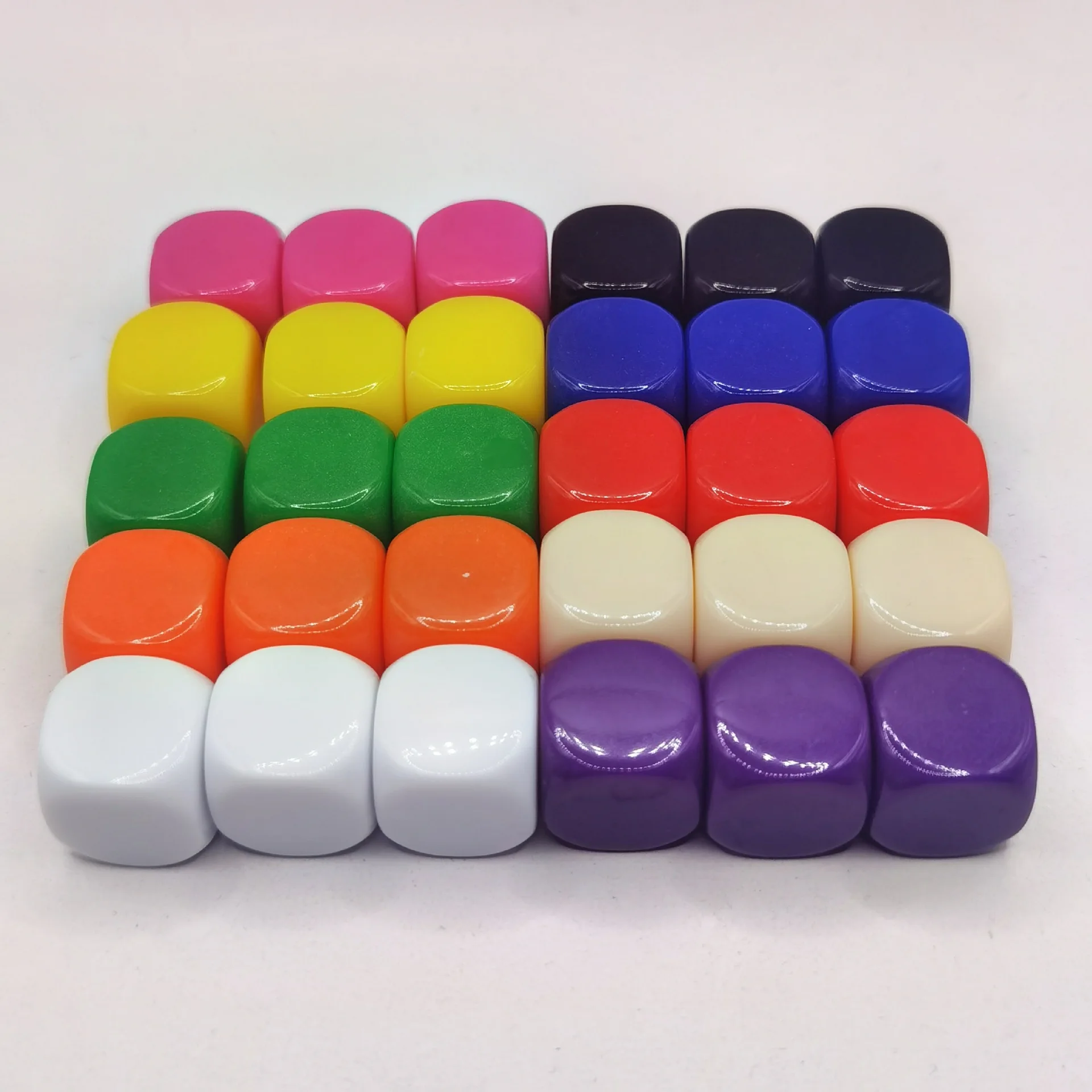 Custom Dice D6 16mm Wholesale Round Corner Colored Plastic With One Side Blank Engraving And Printing Dice Game Blank Dice