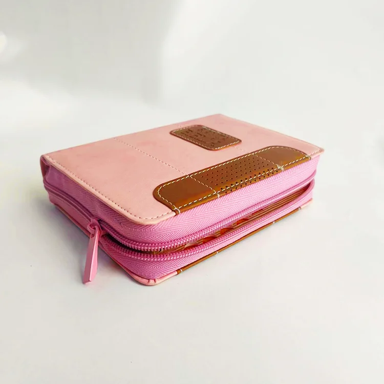 custom leather cover king james santa christian bible journaling biblia with zipper