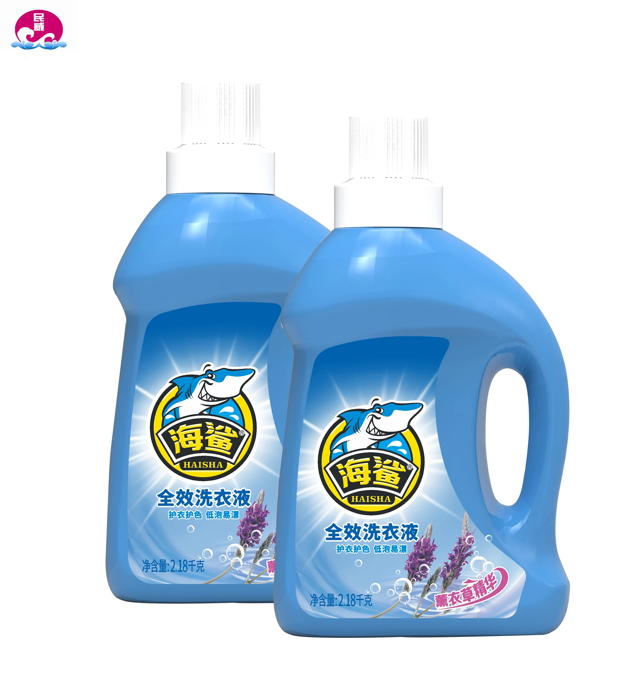 Hai Sha Brand Big Capacity Lavender Scented Low Foam Coior Protection Full-effect Laundry Detergent Liquid 2.18kg * 6 Bottles