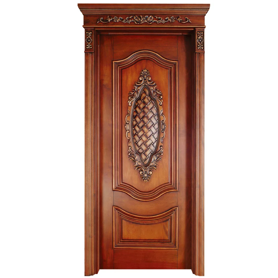 high quality solid wood arch top entrance front door French design exterior entrance walnut wooden doors
