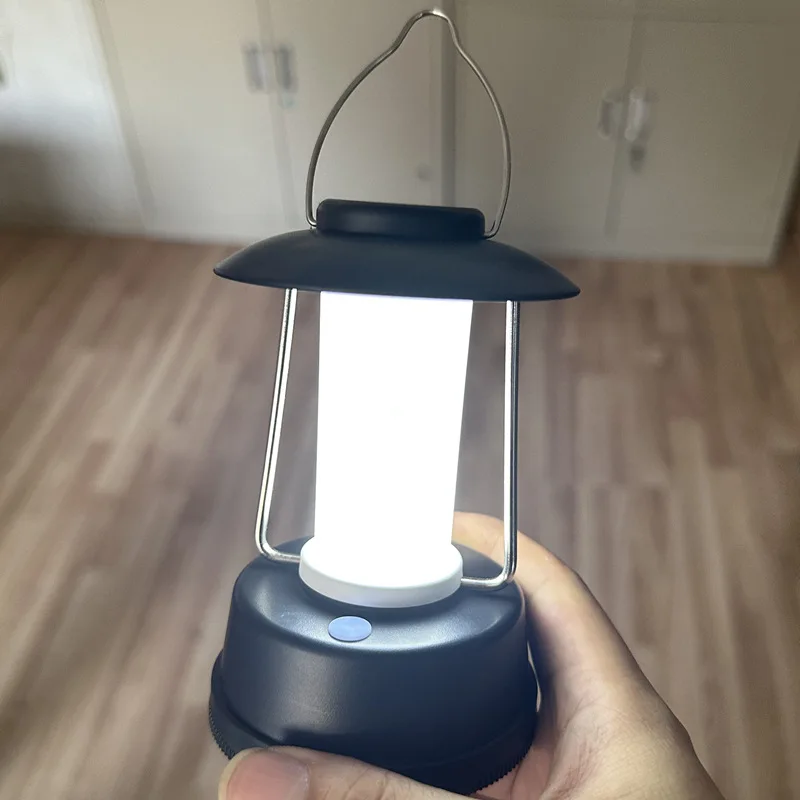 2024 New Factory Cheap Super Bright Hanging Portable Mini Colorful  Led Camping Lantern Powered By AAA Battery