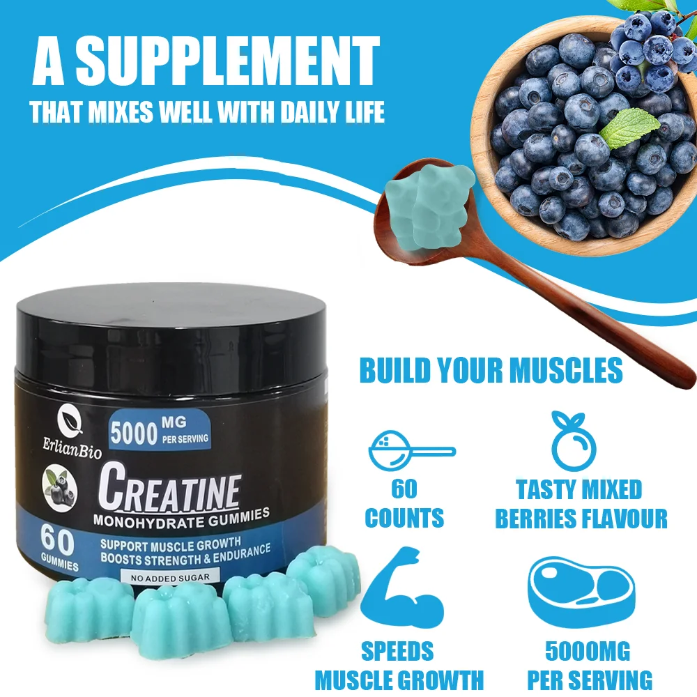 5000mg OEM Sport Nutrition Supplement Creatine Monohydrate Powder Creatine supplement creatine gummies 5g