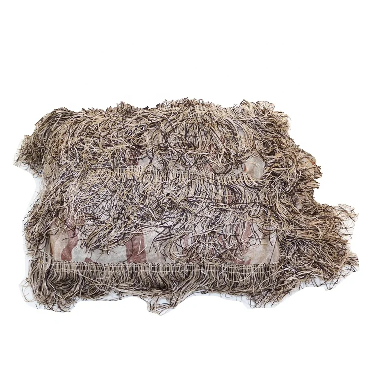 Оптовая продажа камуфляжная сетка пустынного цвета шелковая Gillie camo net