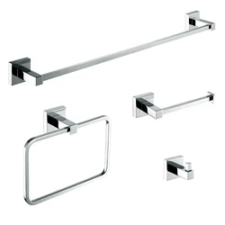 Empolo Luxury Towel Rack Toilet Brush Bathroom Sets Solid Brass Bathroom Accessories Set