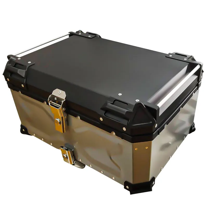 Ohho 65 л Серебристая доставка продуктов алюминиевая коробка для мотоцикла велосипеда верхняя коробка задняя коробка для мотоцикла