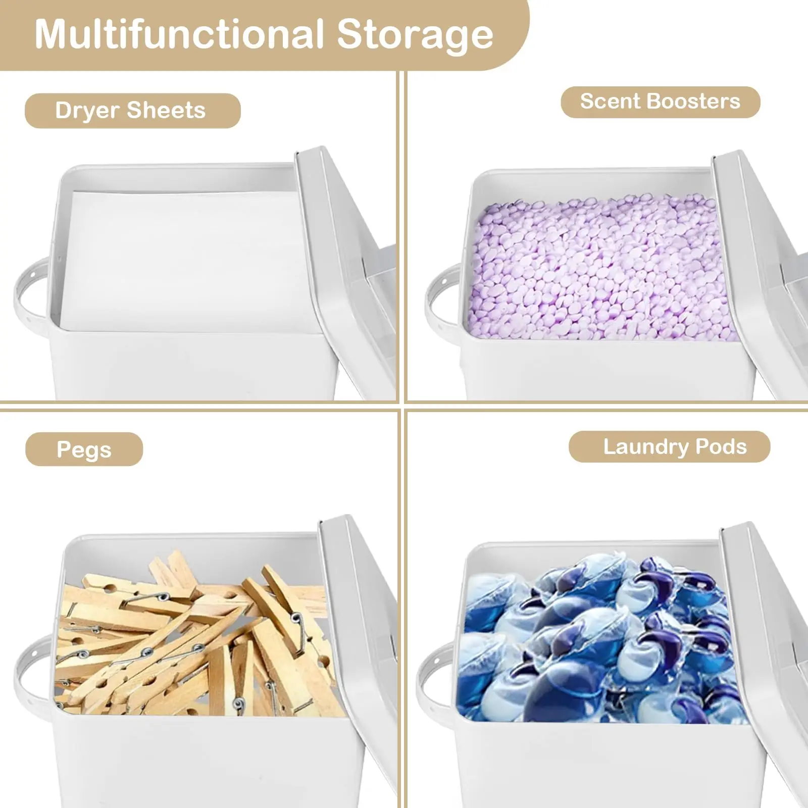 Metal Scent Booster Container for Scent Beads Laundry Room Scent Booster Dispenser With Scoop