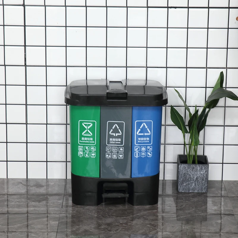 30L Warehouse Rubbish Bins Portable Waste Paper Security Bins Trash Bin PP Plastic