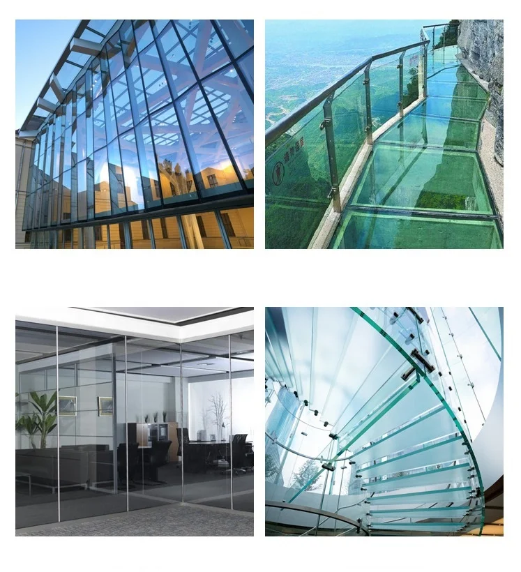 Manufacturer safety tempered glass laminated building glass for flooring bridge building curtain wall