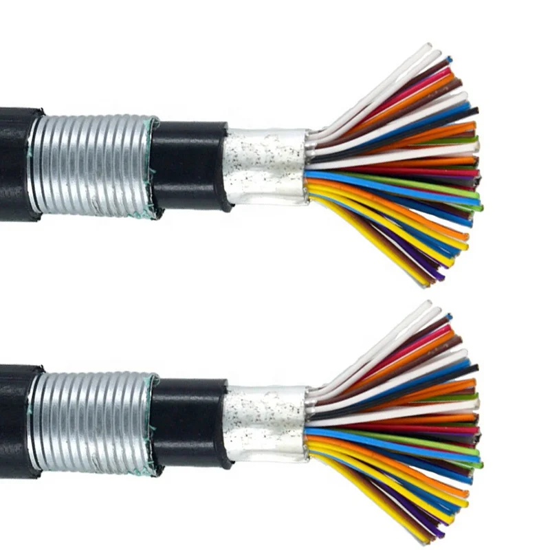 waterproof Armored double Jacket 25 50 100 200 400 500 600 pair outdoor multipair underground multi core cat 3 telephone cable