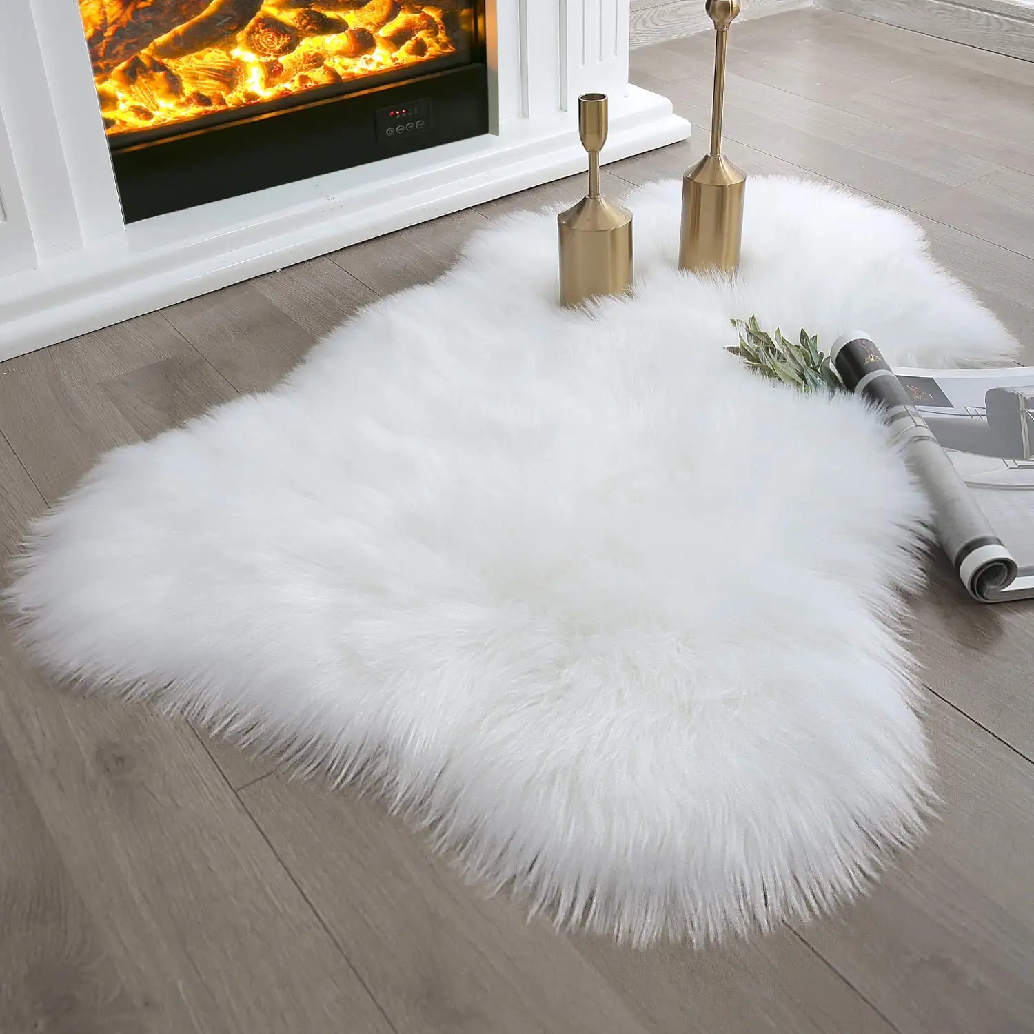 red fur carpet sheepskin faux fur rug