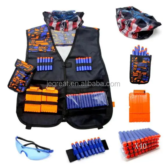 Kids Tactical Vest Kit with Refill Darts and pouch
