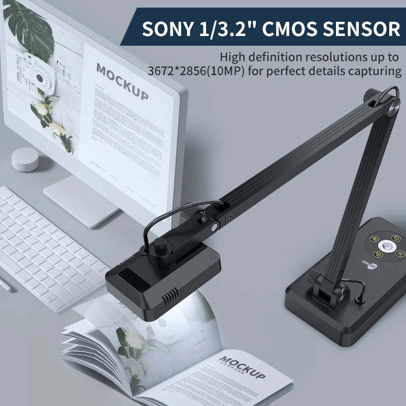 10MP A3 A4 USB Visual Presenter, Educational Document Camera Scanner for Windows, Mac OS