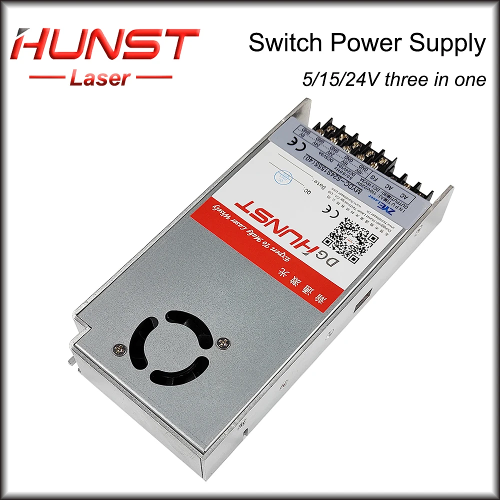 Hunst 500w Switching Power Supply 3 In One Switch Power Supply Input 110v/220v Output 24V 12A 15V 5V  for Laser Marking Machine