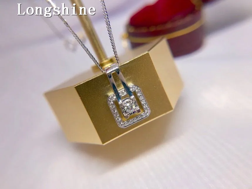 Longshine Jewelry Trendy Style 18k Gold Bag Shape Delicate Design Diamond Necklace