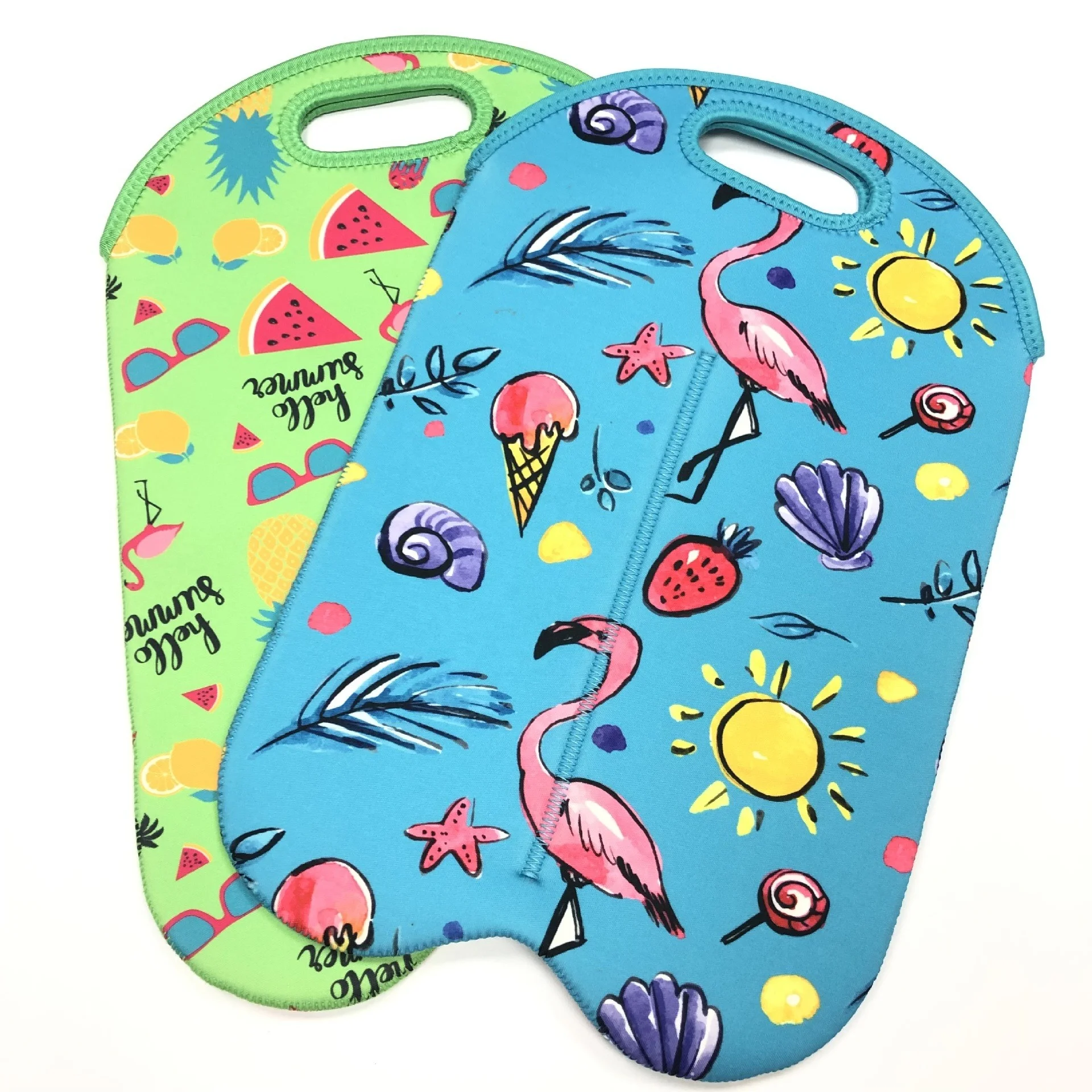 Customized Waterproof 750ml Wine Cooler Sleeve Bottle Bag Neoprene Double Wine Bag Sleeves For Promotion Gifts