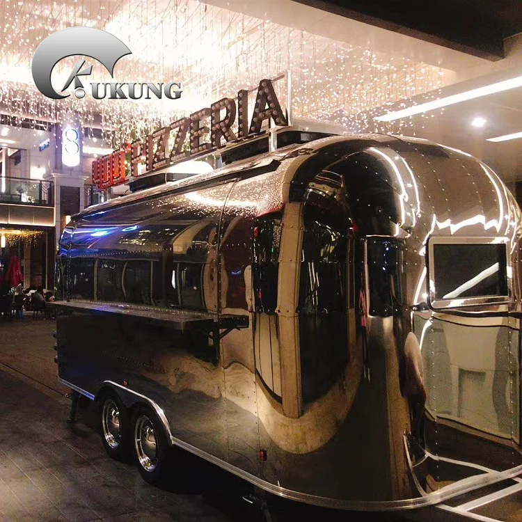 UKUNG modern style fast food caravan for pizza store, mobile Airstream style food trailer for any kind of food business