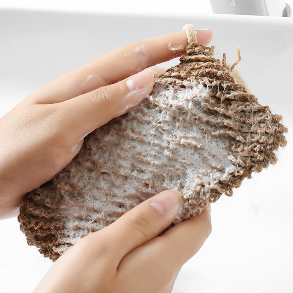 Bathroom Exfoliating Soap Bags Mesh Soap Saver Pouch Natural Sisal Bag