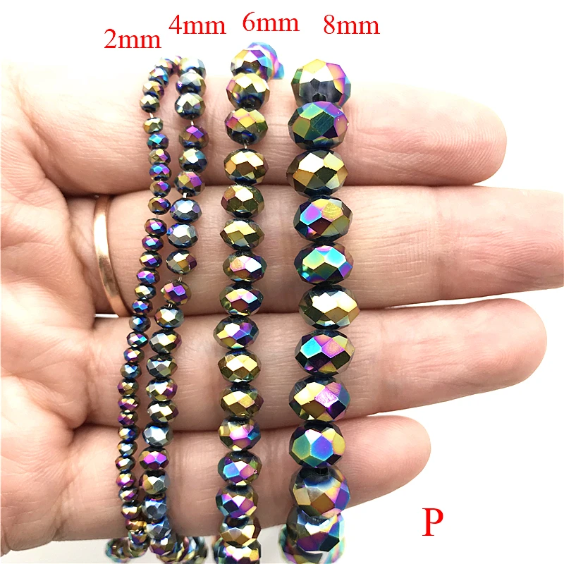 2X3mm Crystal Beads Multicolor Glass beads for jewelry making Hand Ring Necklace Making DIY Wholesale
