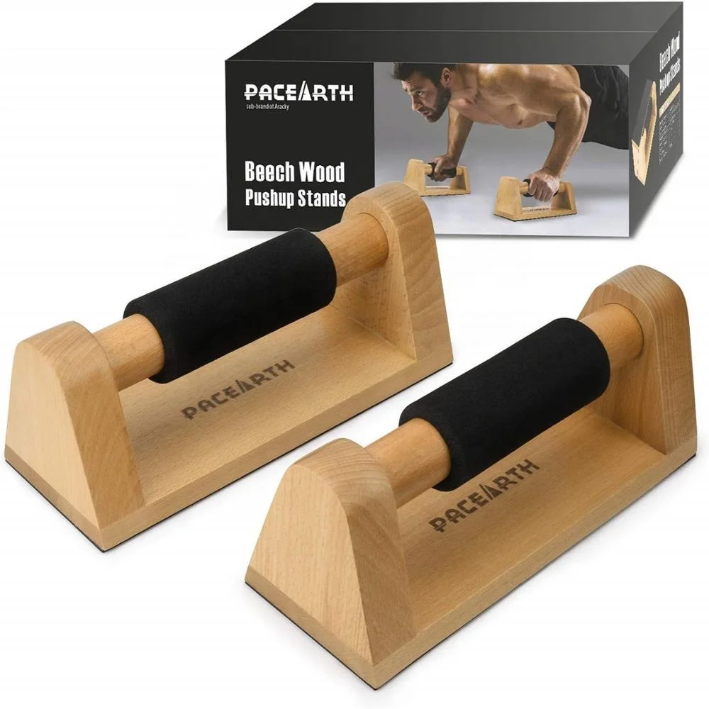 Wellshow Sport Portable Wooden Push Up Bars Home Gym Push-Up stand handle For Fitness Chest Training Equipment Exercise Training