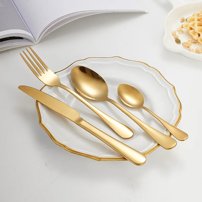 Classical 1010 Flatware Silver Gold Plated 18/0 18/10 Stainless Steel Cutlery Set for Restaurant Hotel Wedding