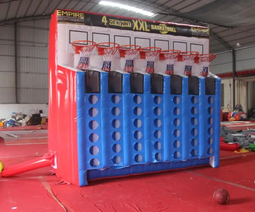 Commercial PVC Inflatable Basketball Connect 4 Game Inflatable Basketball Shooting Game