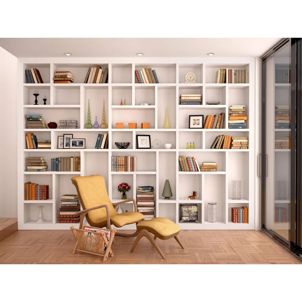 Custom home office furniture book cabinet bookshelves wood bookcases