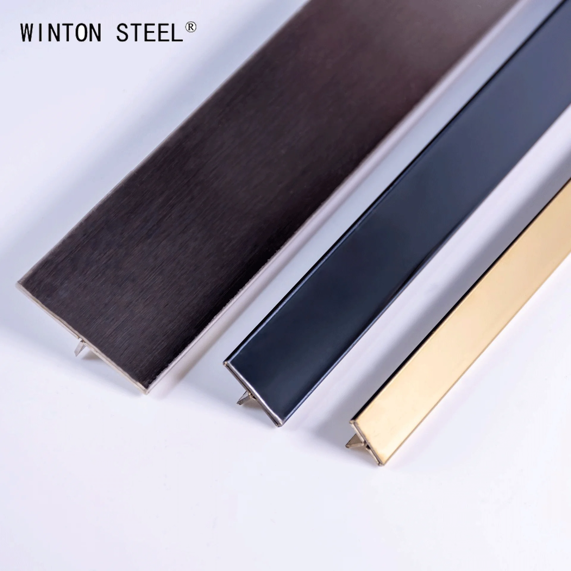 Tile Profile T Shaped Decorative Strip 304/316 Stainless Steel Tile Trim Stainless Steel Skirting For Wall Decoration